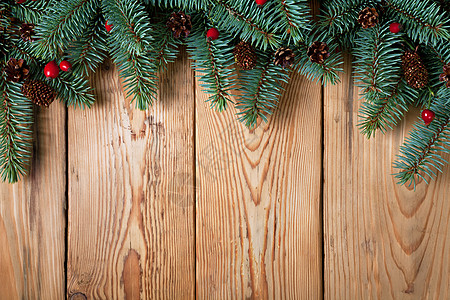 圣诞节背景 绿色的 松树 华丽的 木板 装饰风格 框架图片