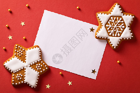 圣诞快乐 甜的 树 红色的 曲奇饼 传统的 食物 冬天 空的图片