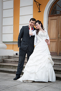 新娘和新郎 婚礼 天 夫妻 花 梯子 男性 已婚 优雅图片