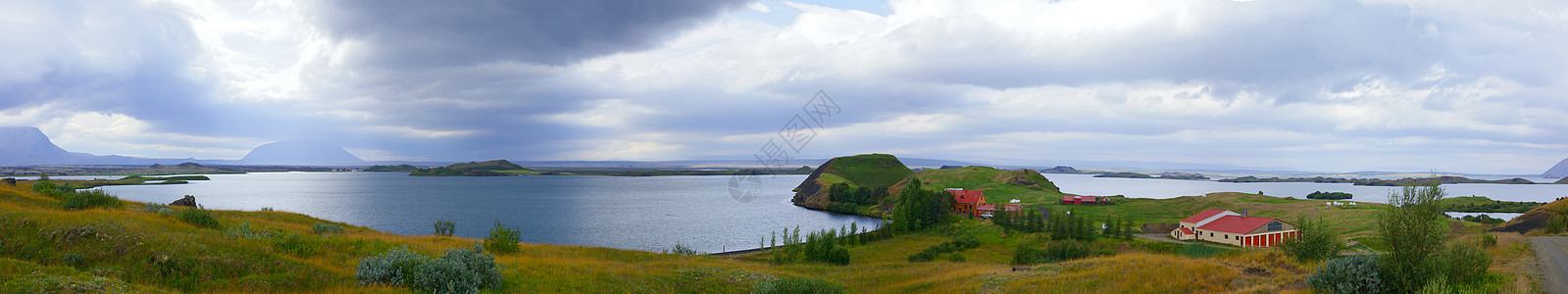 Myvatn 密尔文 地热区 绿色植物 地标 涌出 岩石图片