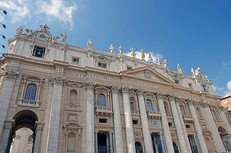 圣彼得大教堂 广场 教皇 历史的 雕像 建筑 老的 意大利语图片