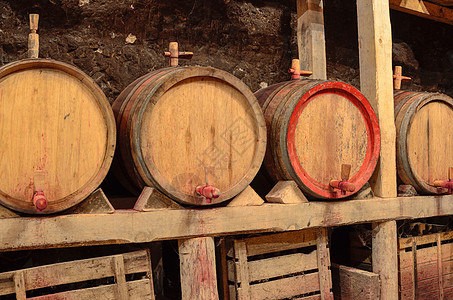 地下地窖里的木酒桶里 仓库 酒精 葡萄 玻璃 品尝图片