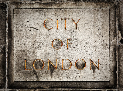 伦敦市文字版的老旧石板图片