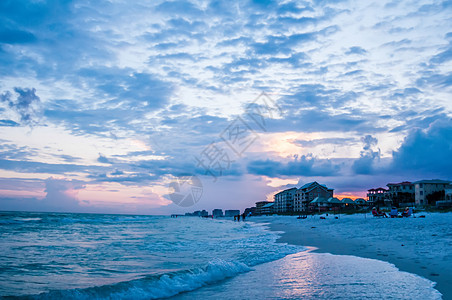 佛罗里达海滩日落 白沙和蓝天空 海洋 旅行 海岸图片