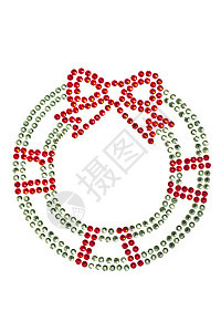 红绿花环由莱茵石制成 宝石 魅力 闪耀 钻石 奢华图片