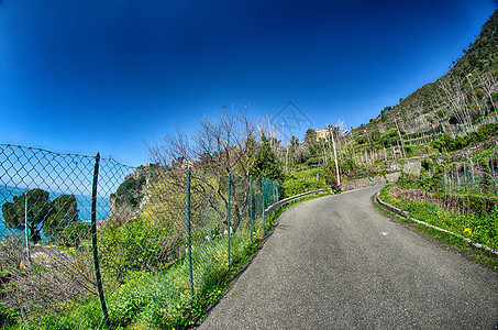 意大利辛克地球地貌和春天的风景与春季颜色图片