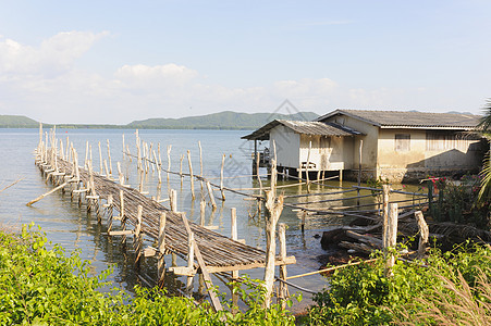 热带海域的渔夫家图片