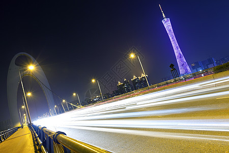 晚上在广州高速公路上图片