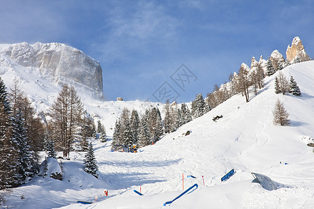 意大利萨尔瓦迪瓦尔花园滑雪度假胜地 山图片