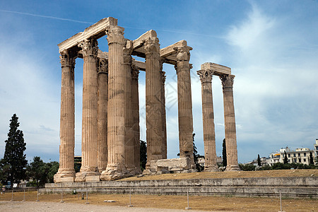 奥林山宙 奥运选手 宙斯 夏天 废墟 古老的 寺庙 地中海图片