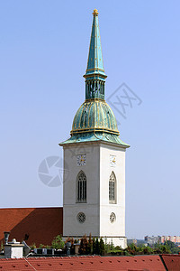 圣马丁大教堂塔 布拉迪斯拉发 城市 老的 旅行 游客 多瑙河图片