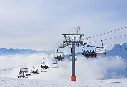 滑雪度假胜地Zell am 顶峰 山 运动 自然图片