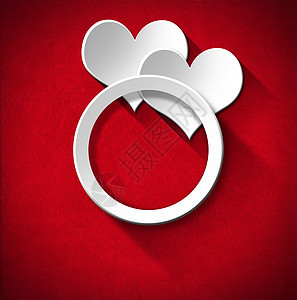 结婚戒指和双心 周年纪念日 插图 毛毡 爱 墙纸 婚姻 情人节背景图片
