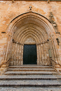 Balearics的Cathedral 教堂侧门细节 假期 夏天图片