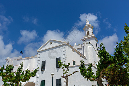 Balearic的白地中海教堂 圣路易斯 旅游 建筑图片