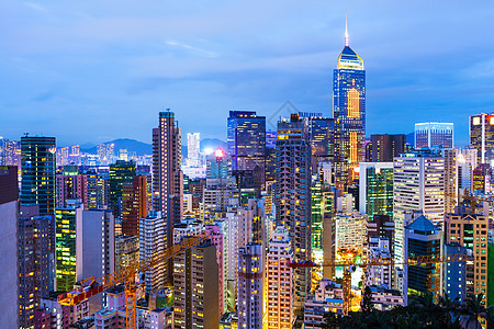 香港晚上的天线 亚洲 商业 高的 海 船 旅行 摩天大楼图片