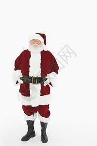圣诞老人肖像 快乐的 只有一位老人 胡子 圣诞节 红色的 影棚拍摄图片