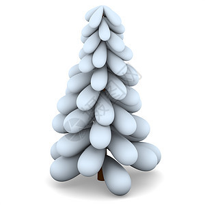 圣诞树 插图 寒冷的 隔离在白色 雪 白色的背景图片