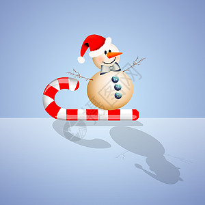圣诞节雪人骑雪橇 冬天 假期 甜的 季节 圣诞老人背景图片