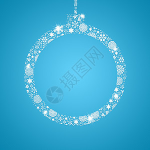 充满雪花的圣诞圆珠彩球 问候语 祝贺 季节 前夕 假期背景图片