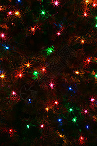 圣诞树灯摘要 庆典 红色的 橙子 发光的 希望 闪亮的图片
