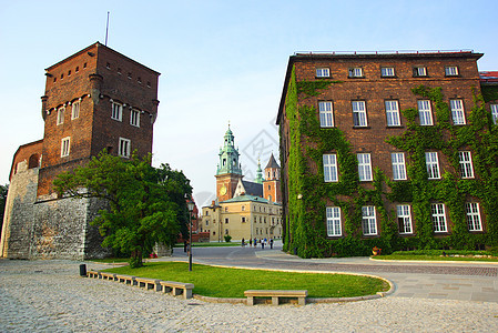克拉科夫 克拉科夫 Wawel Hill的Wawel教堂 欧洲 历史的图片