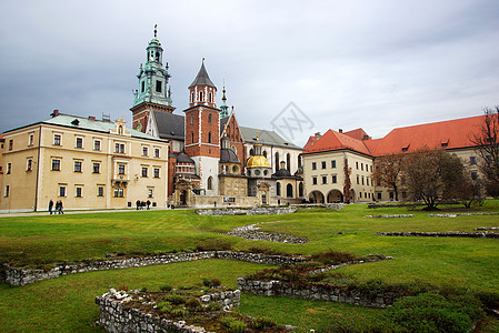 克拉科夫 克拉科夫 Wawel Hill的Wawel教堂 屋顶 文化图片