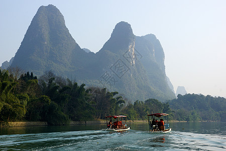 中国广西省桂林Yyu Yangsuo长河景观 地形 自然图片