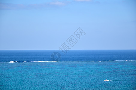 蓝视图 沿海 夏天 船 地平线 日本人 绿松石 闲暇 冲绳图片