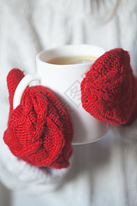 手与茶杯 寒冷的 衣服 针织 早餐 霜 舒适图片