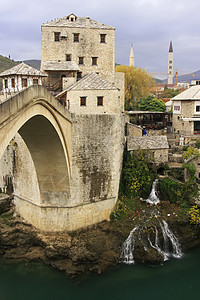 斯塔尔 莫斯塔尔 波斯尼亚和黑塞哥维纳 巴尔干 欧洲 桥图片