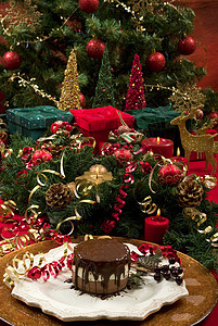 圣诞节 巧克力 假期 结霜 展示 刨冰 甜点 甜的图片