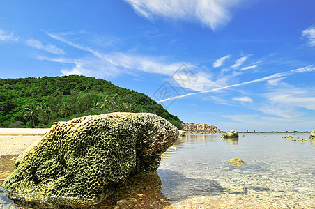 泰国Koh Phangan的珊瑚海滩图片