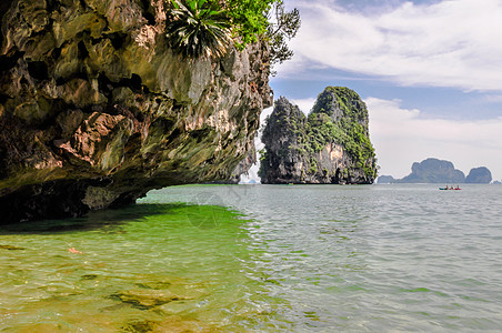 泰国海滩庙宇石Krabi 蓝色的 热带 天空 亚洲图片