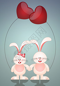 两只兔子相爱 幸福 动物 假期 二月 庆典图片