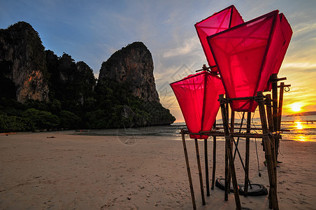 泰国海滩庙宇石Krabi 甲米 安达曼 普吉岛 海浪图片