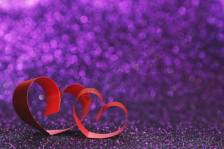 丝带红心 闪光 红色的 紫色的 派对 闪亮的 情人节图片