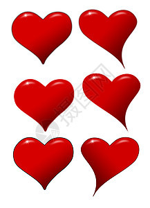 情人节的红心图标 庆祝 卡片 浪漫 礼物 贴纸图片