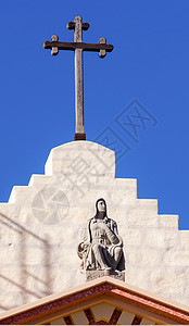 圣芭芭芭拉加利福尼亚州十字玛丽雕像团图片