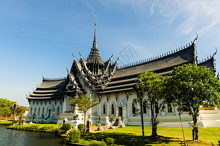 砰砰砰昆平之家 池塘 亭 曼谷 文化 泰国 建筑学 旅行 水背景