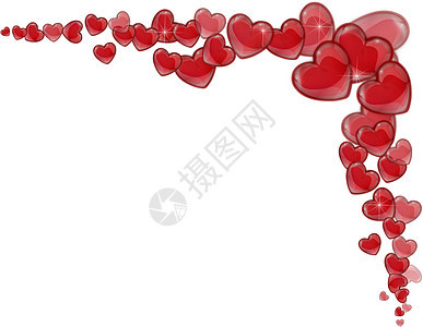 情人节的白背景红红红红红红心角框 情感 心形图片