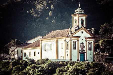 普雷托 巴西 南美 洛可可 巴洛克风格 教会 老的 屋顶图片