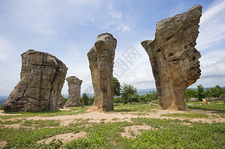 泰国巨石柱 自然 蓝色的 风景优美的 户外 土地 太阳 草 东方图片