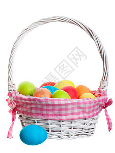 复活节篮子 粉色的 染料 柳条 食物 春天 蓝色的图片