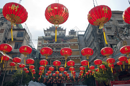 中国新年中国陶瓷镇的中国纸灯灯笼 庆祝 文化图片