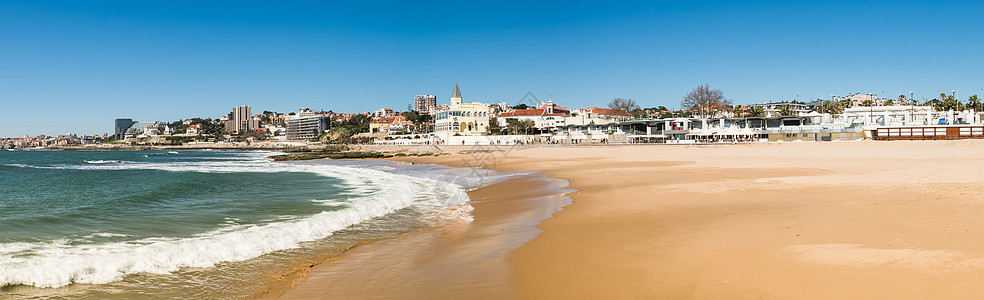 Cascais的Tamariz海滩 葡萄牙语 镇图片