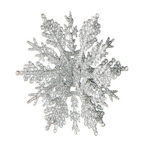塑料银色雪花 白色的 假期 庆典 火花 季节 冬天图片