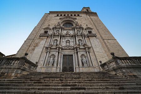 吉罗纳大教堂 教会 历史 加泰罗尼亚 天空 西班牙 旅游图片