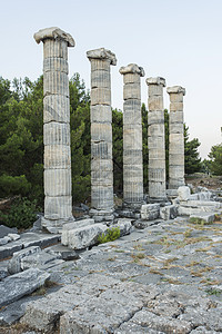 普里埃内柱 考古学 建筑与建筑物 古代文明 罗马 古老的 火鸡 石头 旅行地点背景图片