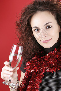 新年快乐 围巾 干杯 微笑 节日 香槟酒 福利 葡萄酒背景图片
